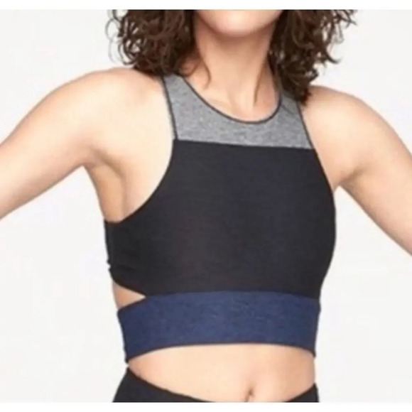 Outdoor Voices Tri-Tone Slashback Crop Tank Top sports bra XS. - Picture 1 of 8